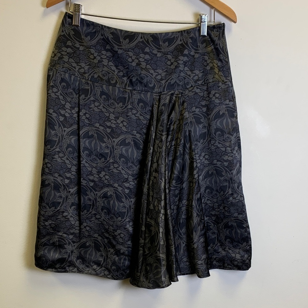 The Limited Dark Gray Patterned A-Line Skirt